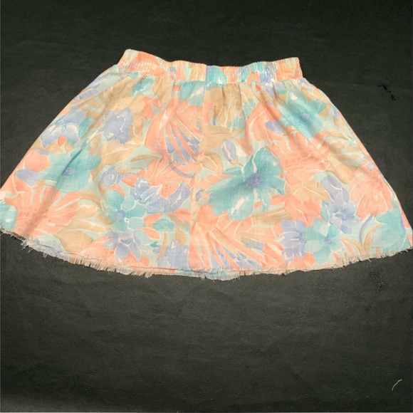 VTG Cut Off Convertible Floral Crop Baby Doll Tube Top / A-Line Flare Mini Skirt - Picture 10 of 14